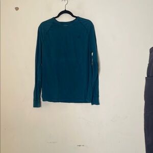American Eagle Outfitters Men's Deep Teal Long Sleeve Shirt
